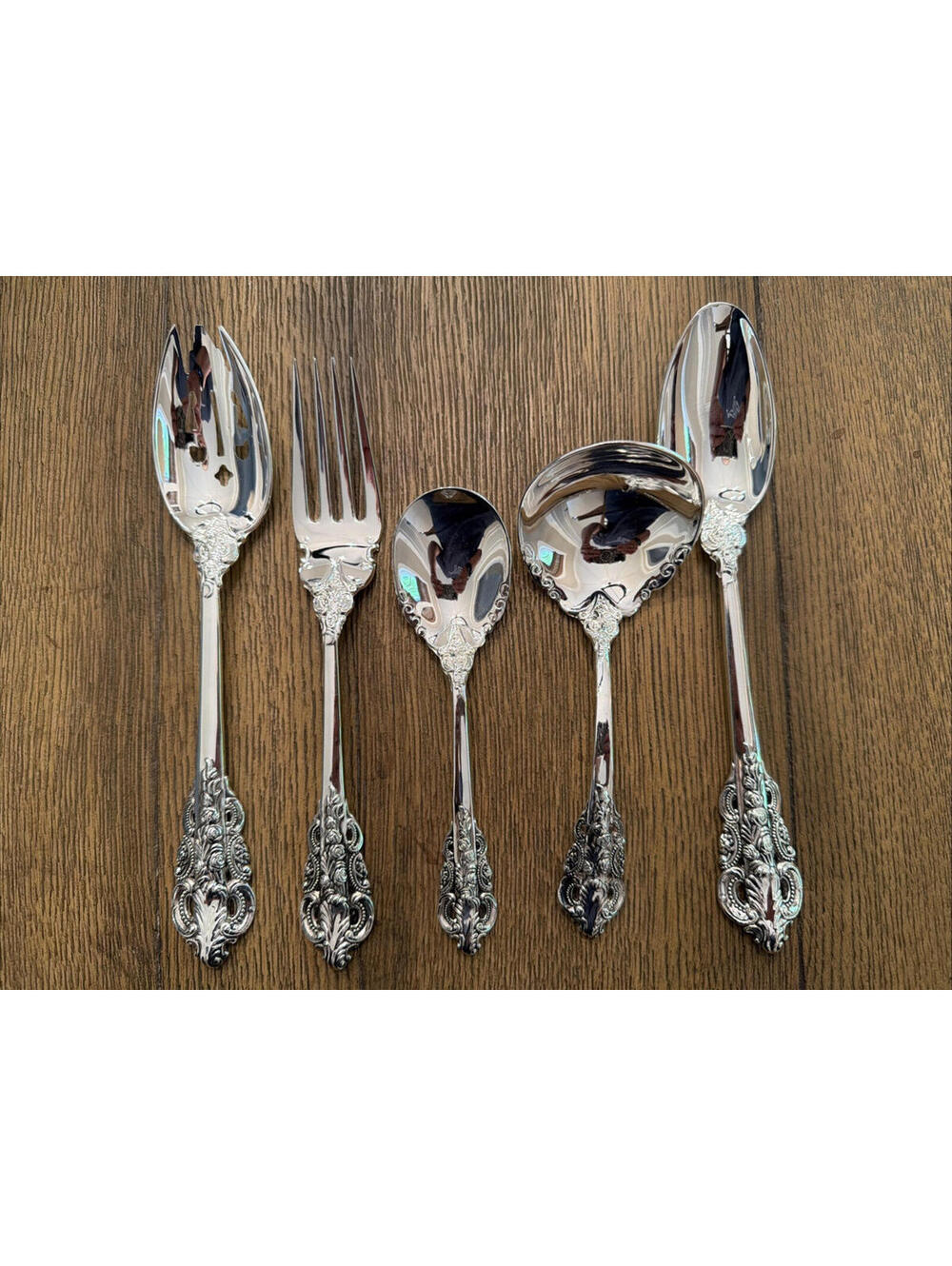 Godinger Baroque Hostess Set 5 Pc Silverplate MINT Pristine Serving